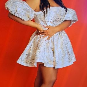 Elegant Cream Off-Shoulder Mini Dress